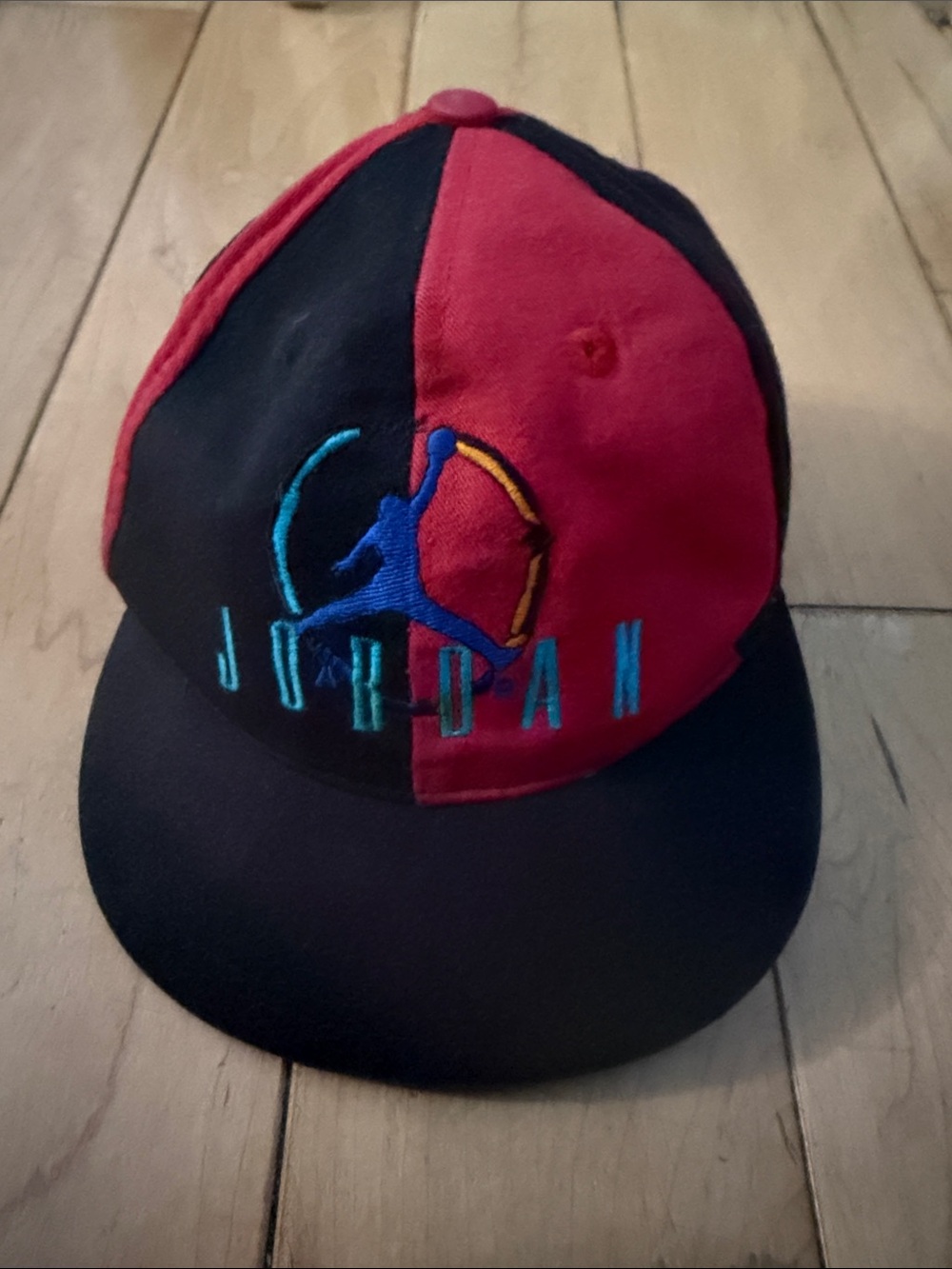 Jordan Kids Two-Tone Red and Black Snapback Hat with Embroidered Logo